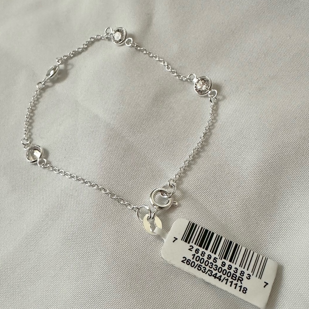 Clear Stone Silver Bracelet